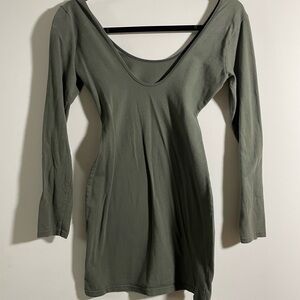 American Apparel Deep Green Long Sleeve Dress